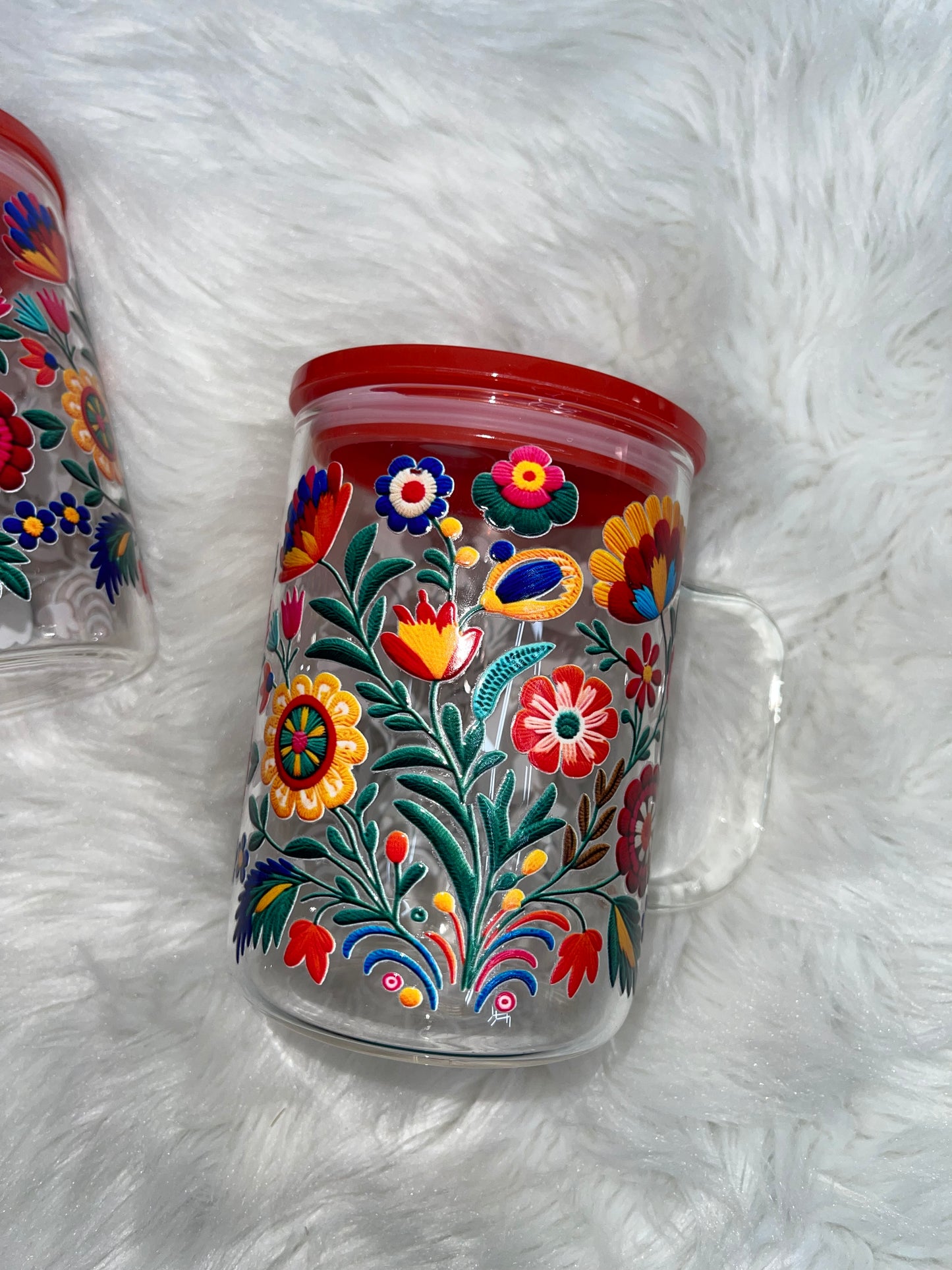 Embroidered Talavera Glass Mug