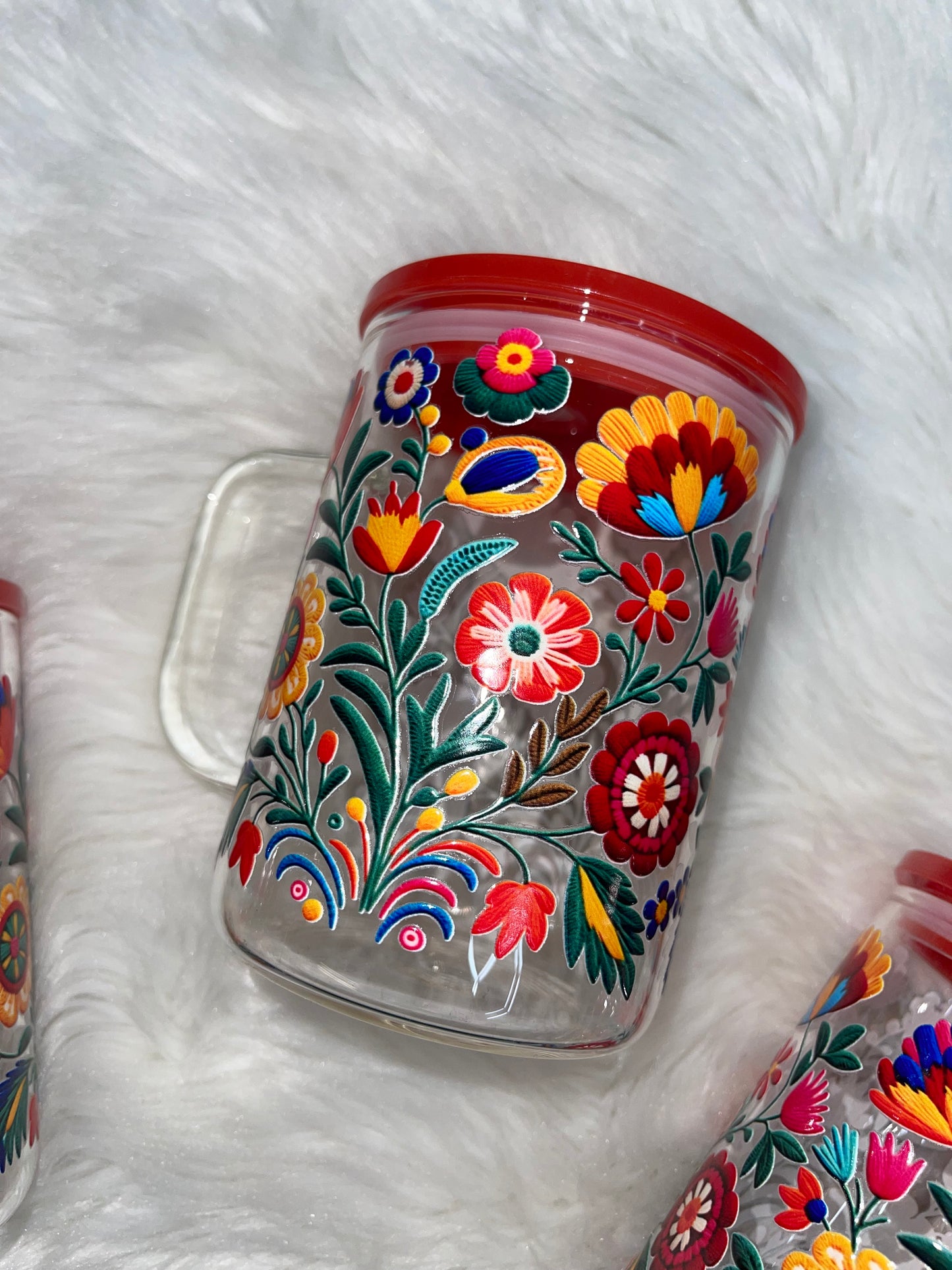 Embroidered Talavera Glass Mug