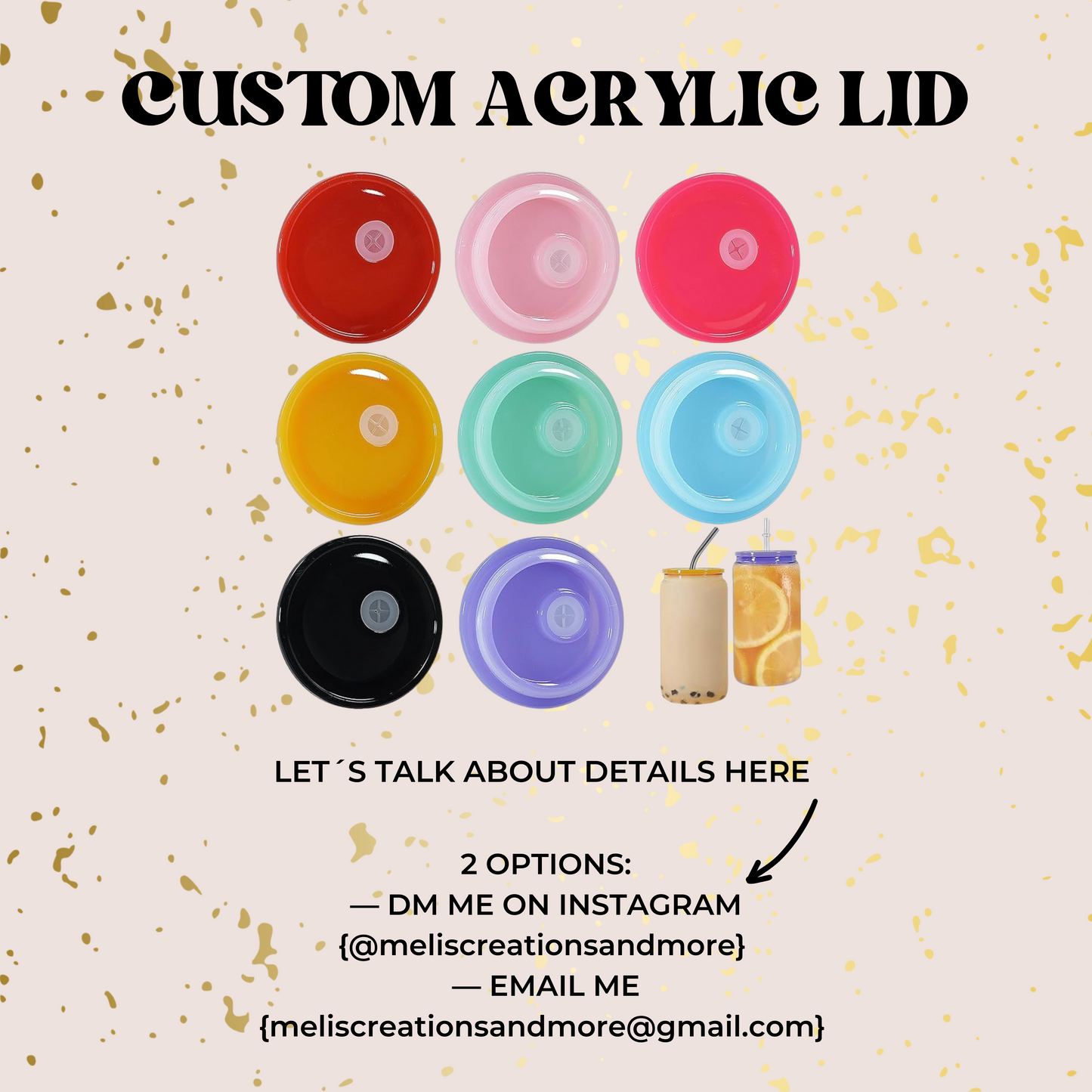 Custom Acrylic Bling Lid- ONLY FOR SODA CAN GLASS