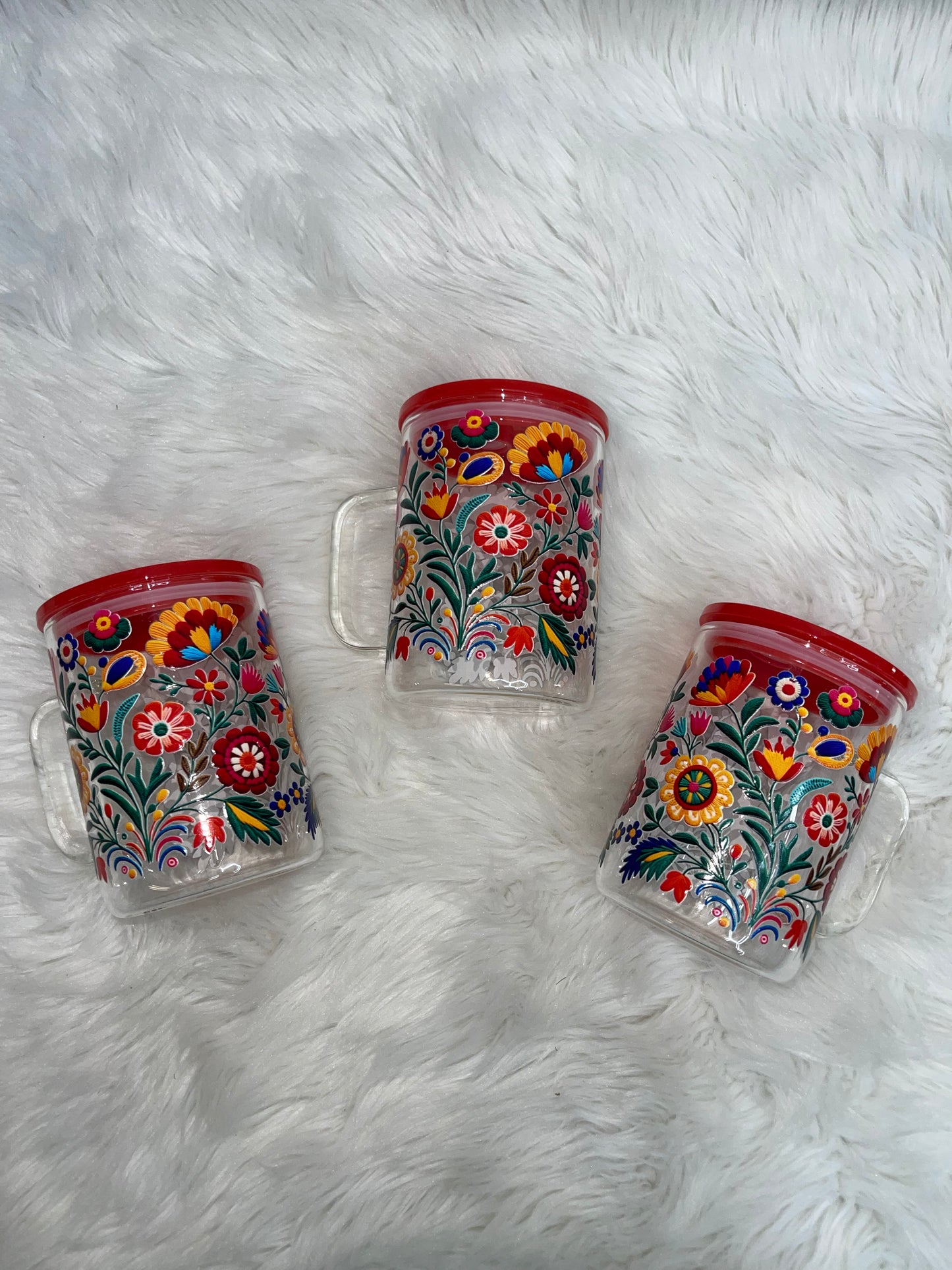 Embroidered Talavera Glass Mug