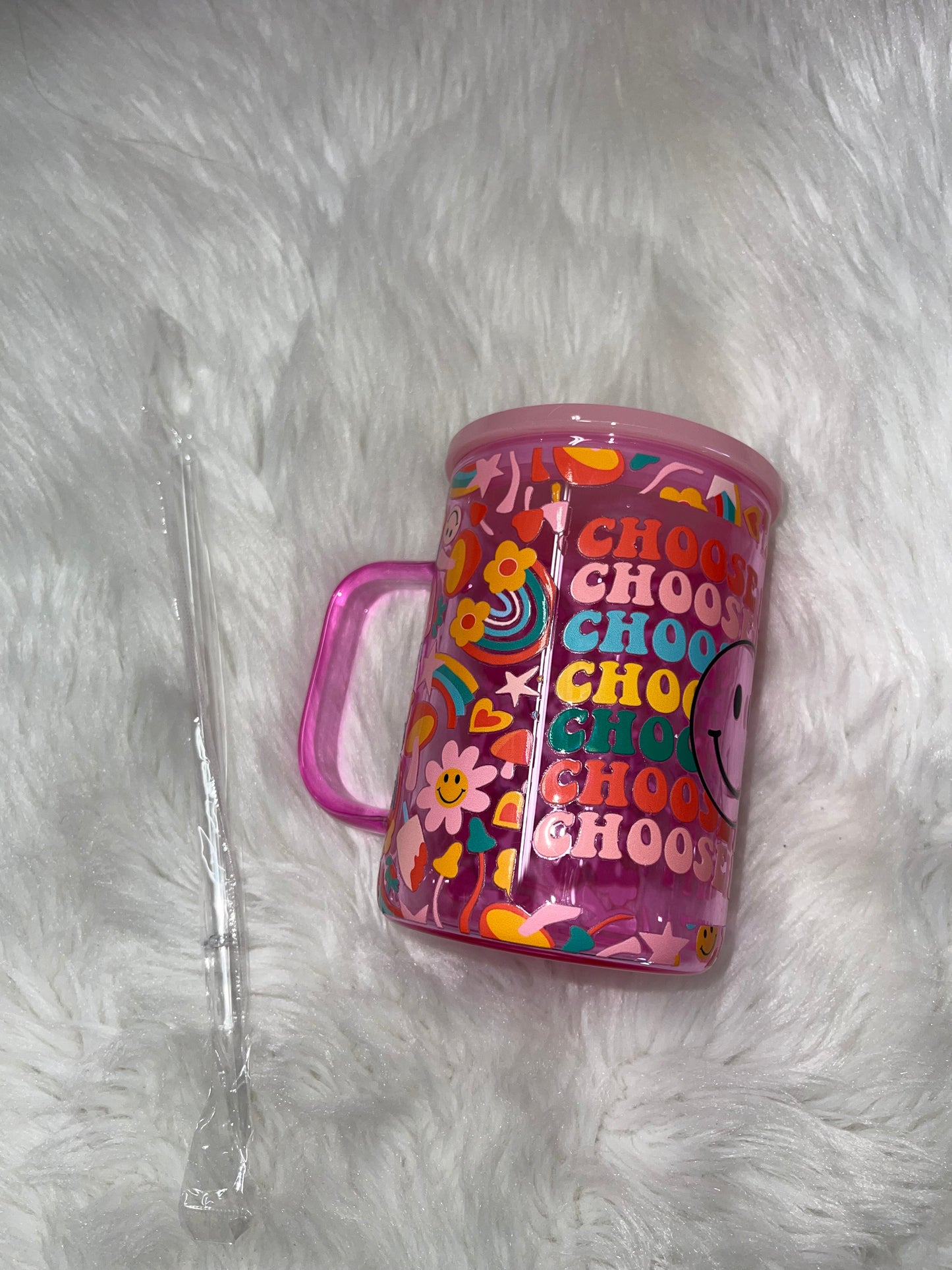 Choose Happy Jelly Glass Mug