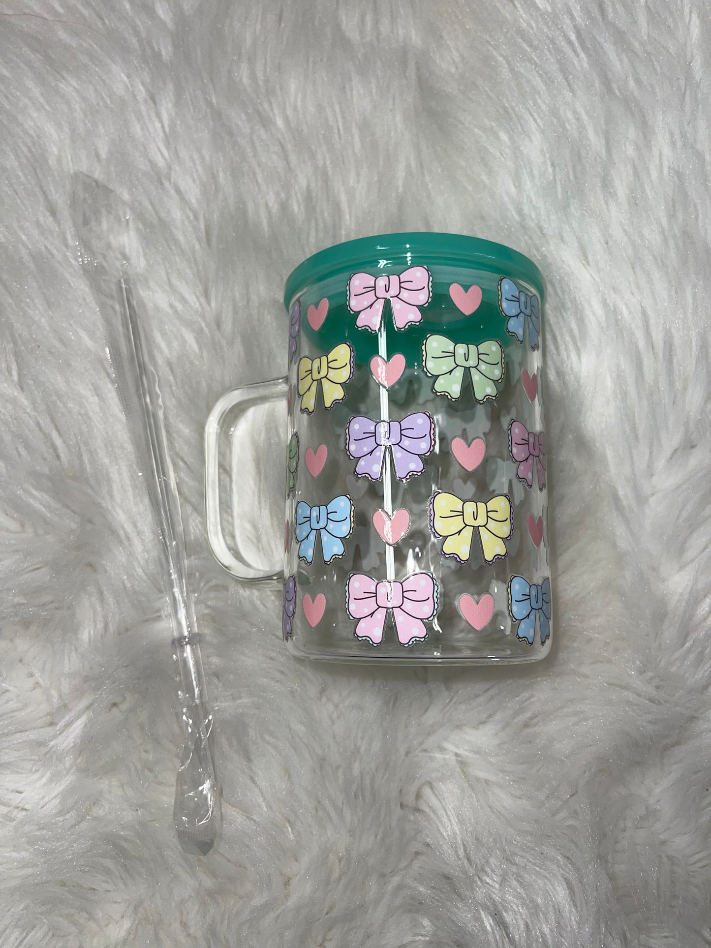 Colorful Bow Glass Mug