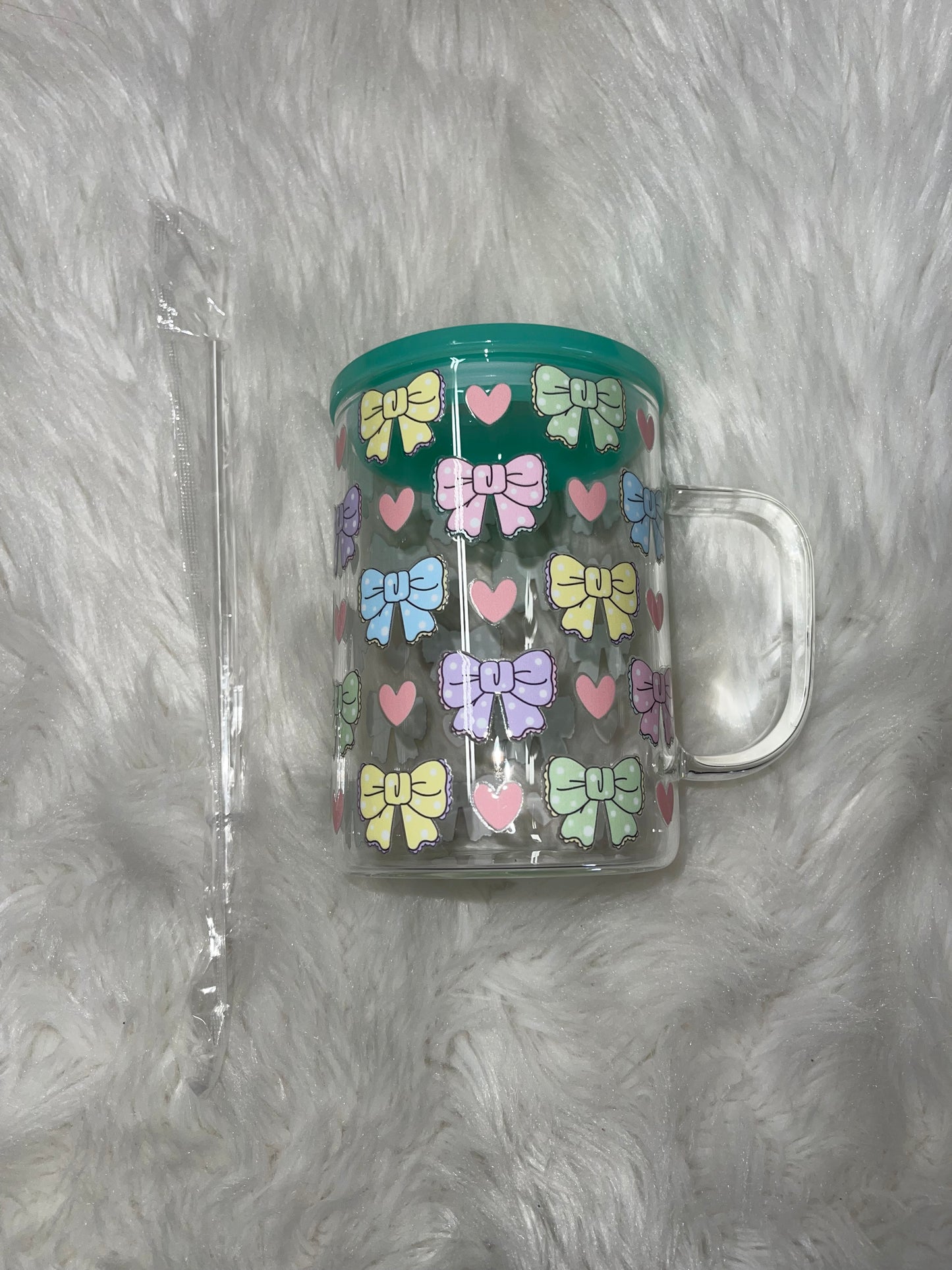 Colorful Bow Glass Mug