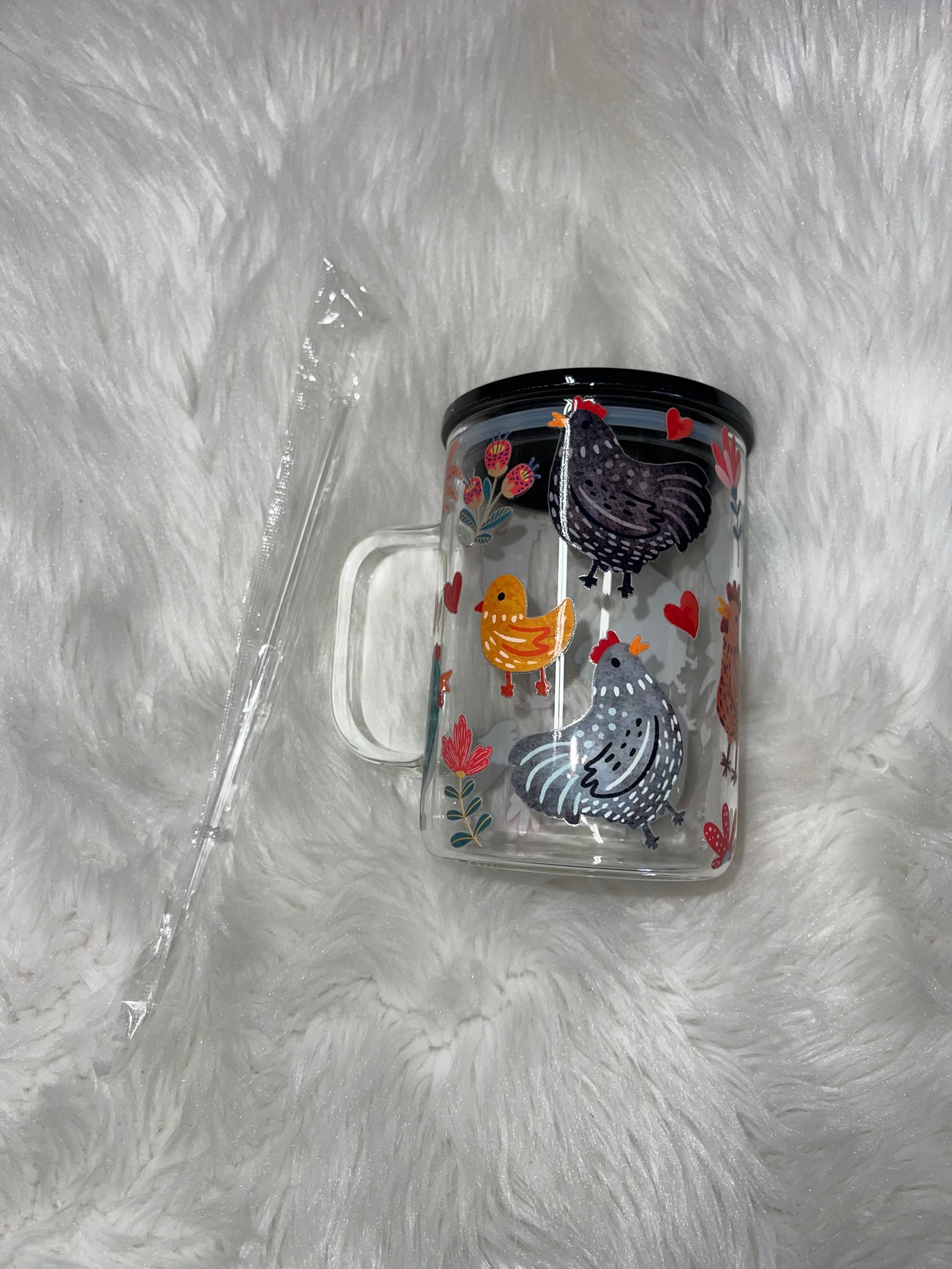 Chicken Love Glass Mug