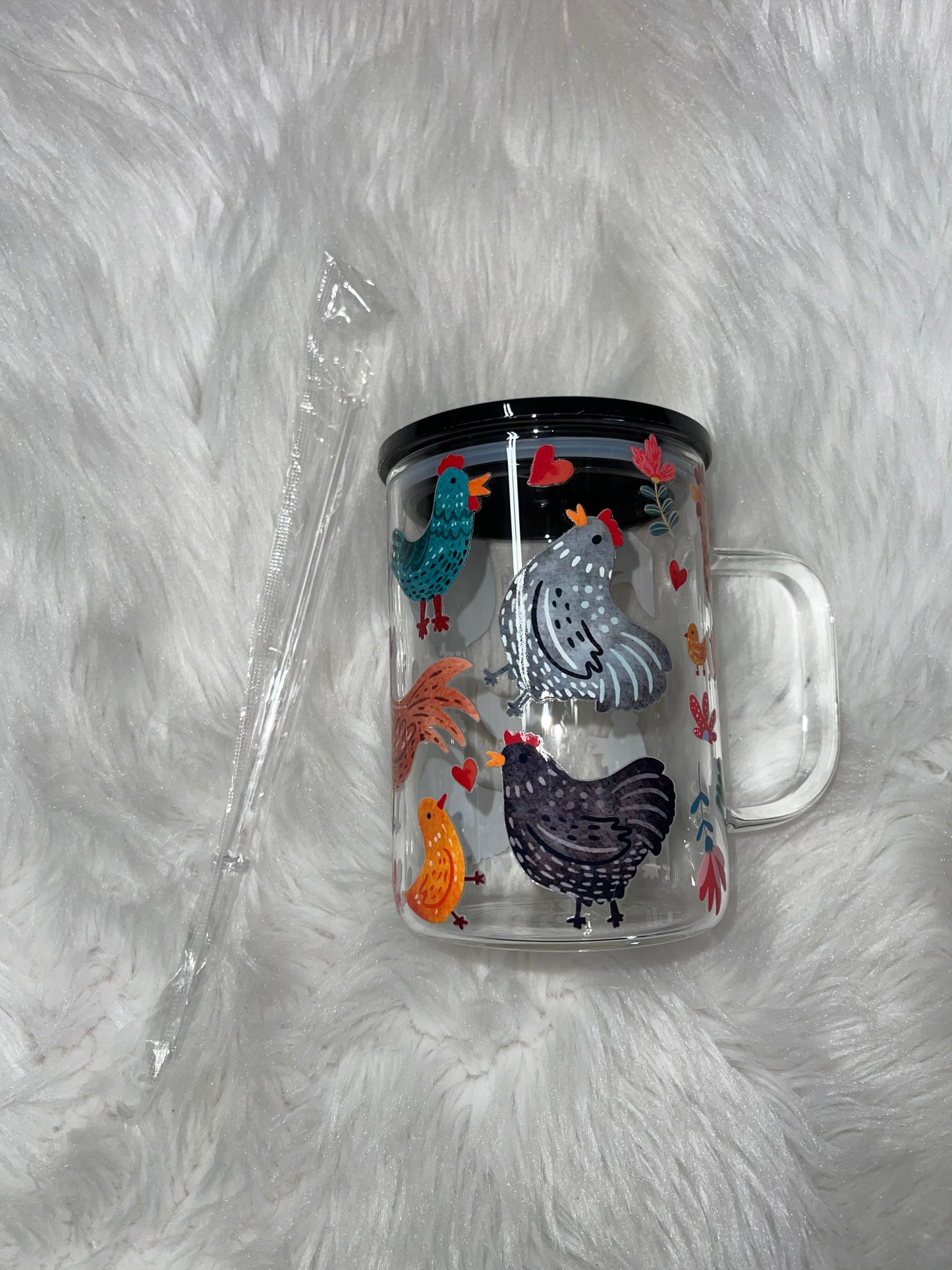 Chicken Love Glass Mug