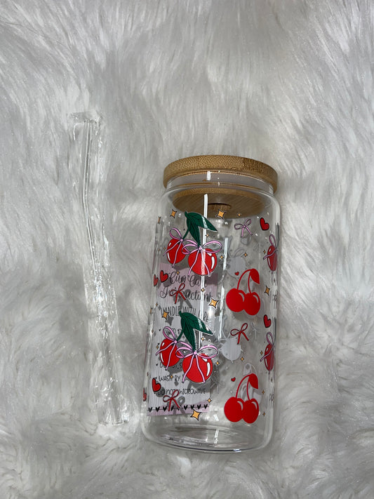 Coquette Cherry Glass Cup