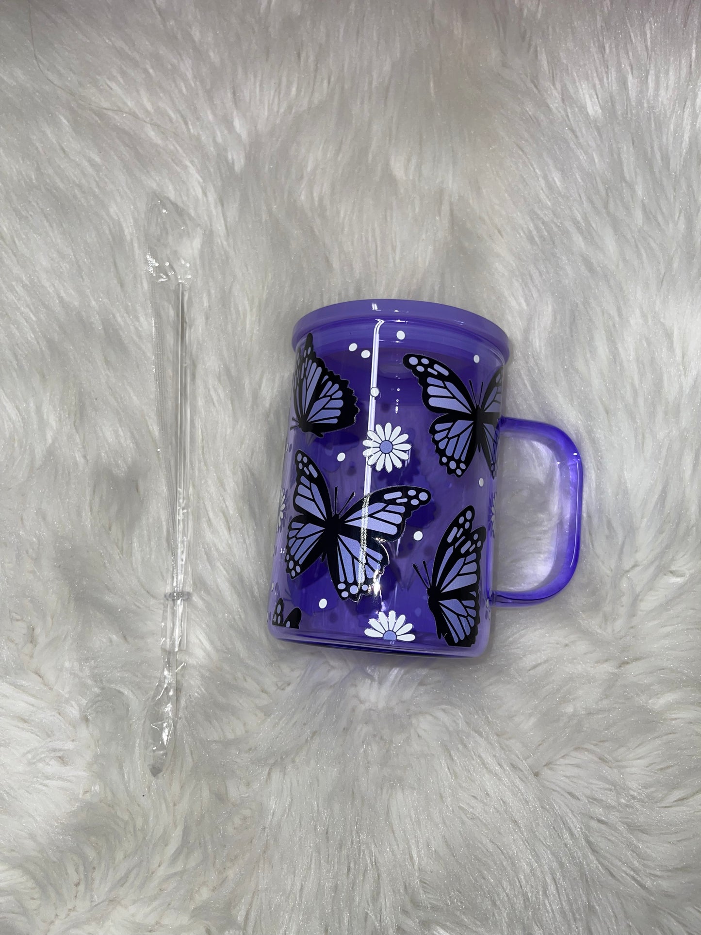 Purple Butterflies Jelly Glass Mug