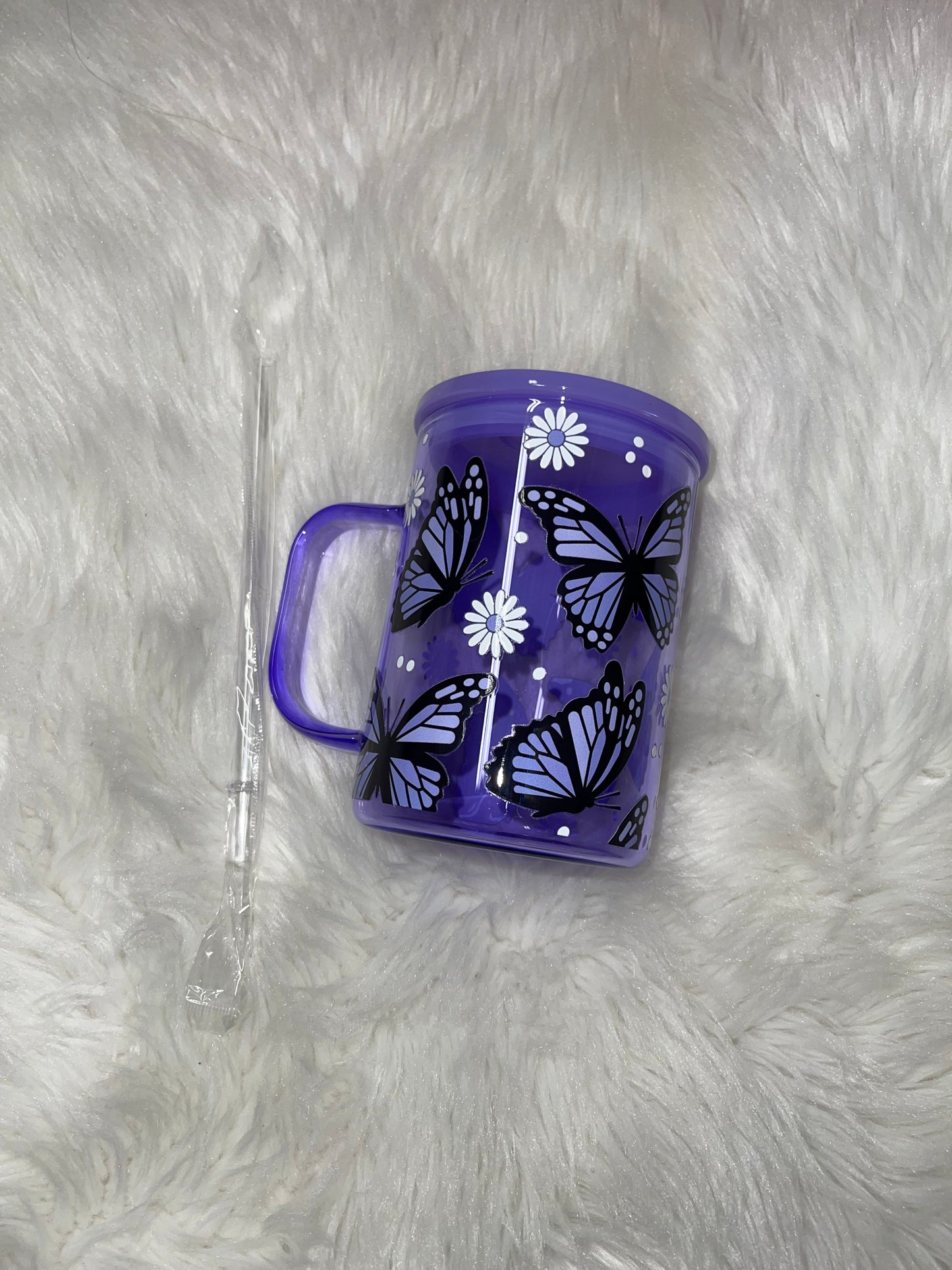 Purple Butterflies Jelly Glass Mug