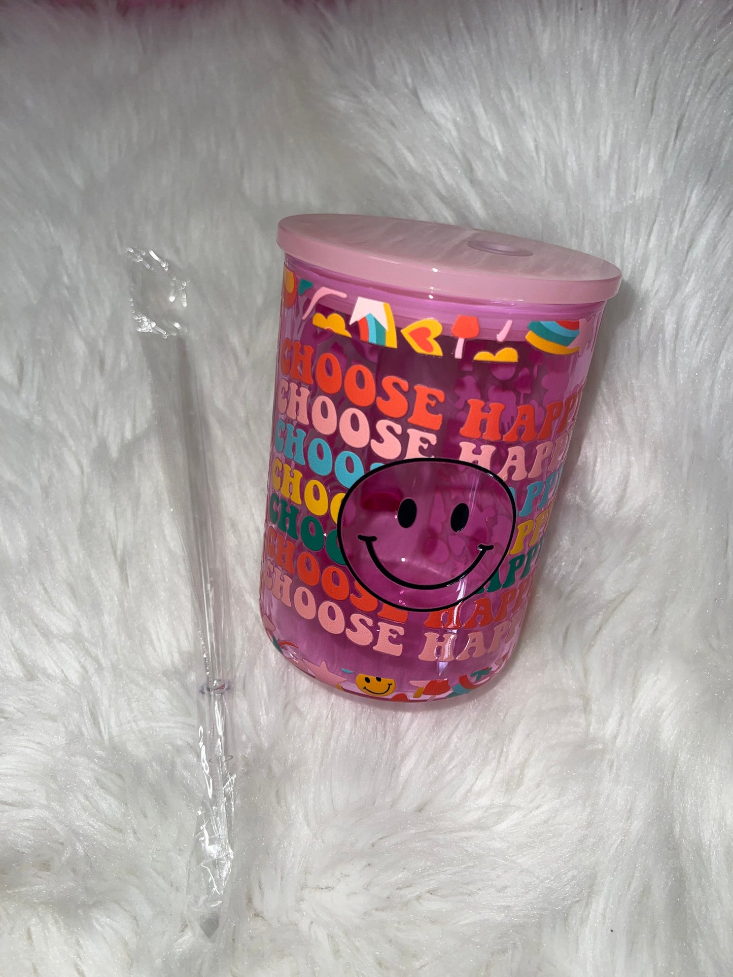 Choose Happy Jelly Glass Mug